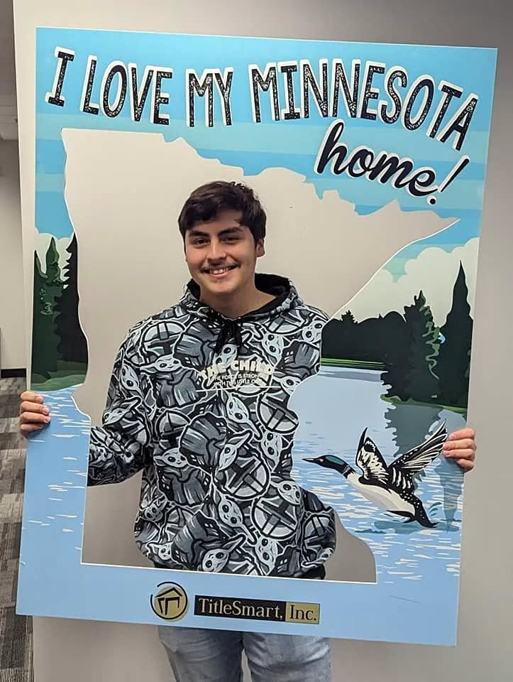 A first-time buyer in an I Love My Minnesota Home frame