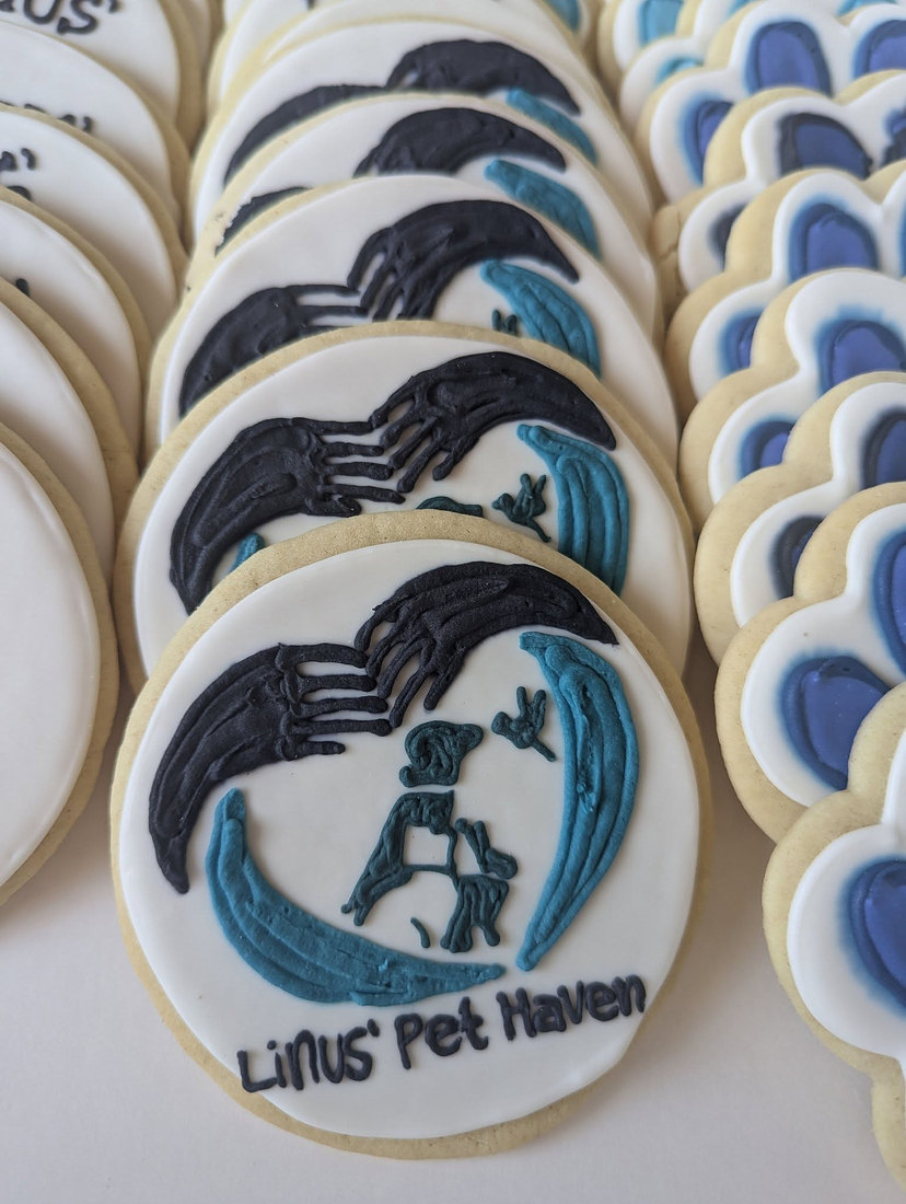 Linus' Pet Haven logo cookies